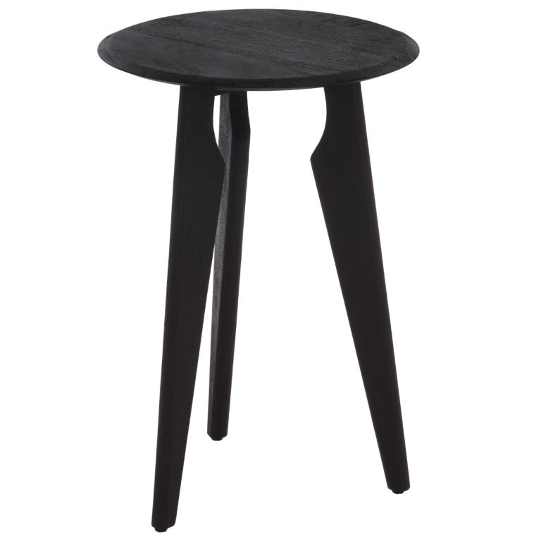 Safavieh Agnes Solid Mango Wood Accent Table Matte Black Finish for Living Room or Entryway ACC3770A