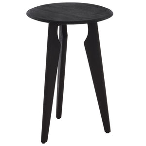 Safavieh Agnes Solid Mango Wood Accent Table Matte Black Finish for Living Room or Entryway ACC3770A