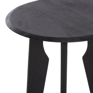 Safavieh Agnes Solid Mango Wood Accent Table Matte Black Finish for Living Room or Entryway ACC3770A