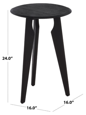 Safavieh Agnes Solid Mango Wood Accent Table Matte Black Finish for Living Room or Entryway ACC3770A