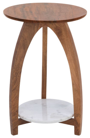 Safavieh Fanny Solid Mango Wood Accent Table with Open Shelf Two-Tone Finish for Any Room ACC3771A