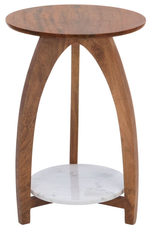 Safavieh Fanny Solid Mango Wood Accent Table with Open Shelf Two-Tone Finish for Any Room ACC3771A