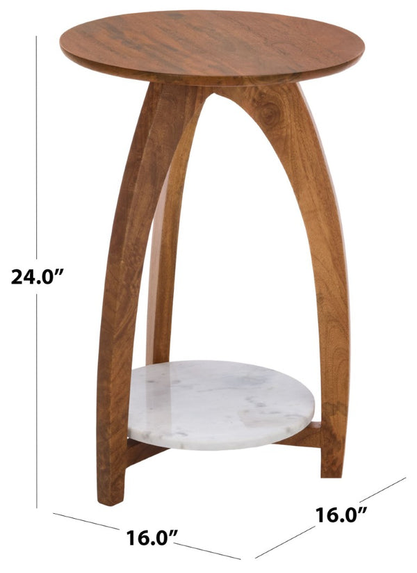 Safavieh Fanny Solid Mango Wood Accent Table with Open Shelf Two-Tone Finish for Any Room ACC3771A