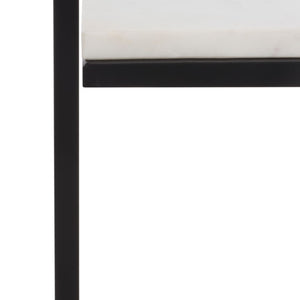 Safavieh Ashby Marble Top Mango Wood Accent Table with Lower Shelf for Living Room ACC3774A
