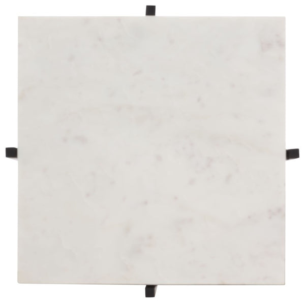 Safavieh Ashby Marble Top Mango Wood Accent Table with Lower Shelf for Living Room ACC3774A