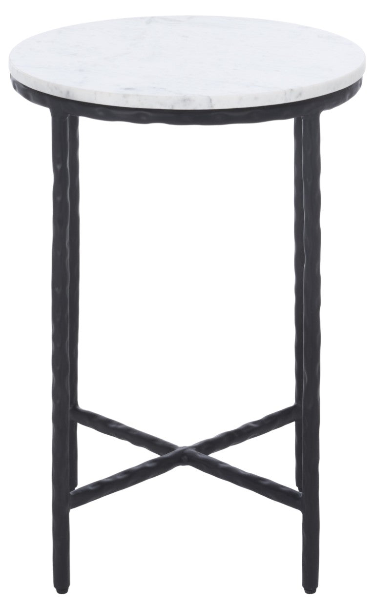 Safavieh Saylor Marble Top Accent Table with Iron Legs Modern Two-Tone Living Room Side ACC3775A