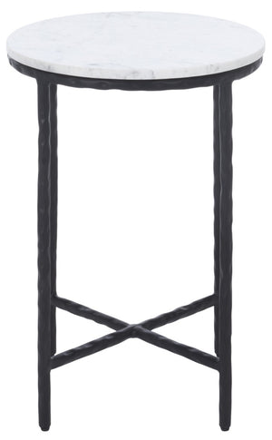 Safavieh Saylor Marble Top Accent Table with Iron Legs Modern Two-Tone Living Room Side ACC3775A