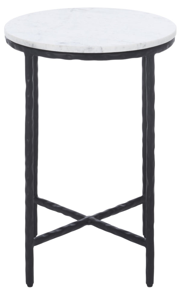 Safavieh Saylor Marble Top Accent Table with Iron Legs Modern Two-Tone Living Room Side ACC3775A