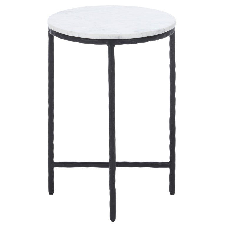 Safavieh Saylor Marble Top Accent Table with Iron Legs Modern Two-Tone Living Room Side ACC3775A