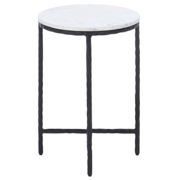 Safavieh Saylor Marble Top Accent Table with Iron Legs Modern Two-Tone Living Room Side ACC3775A
