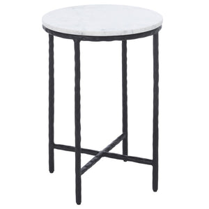 Safavieh Saylor Marble Top Accent Table with Iron Legs Modern Two-Tone Living Room Side ACC3775A