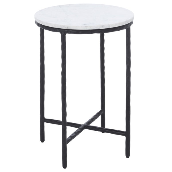 Safavieh Saylor Marble Top Accent Table with Iron Legs Modern Two-Tone Living Room Side ACC3775A