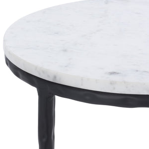 Safavieh Saylor Marble Top Accent Table with Iron Legs Modern Two-Tone Living Room Side ACC3775A