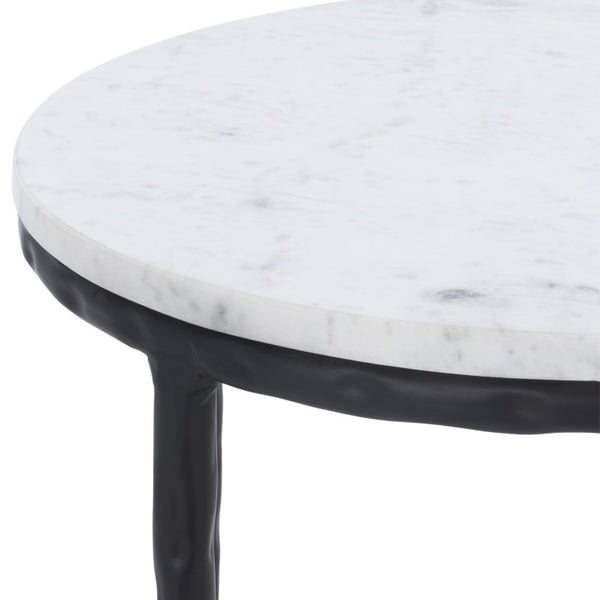 Safavieh Saylor Marble Top Accent Table with Iron Legs Modern Two-Tone Living Room Side ACC3775A