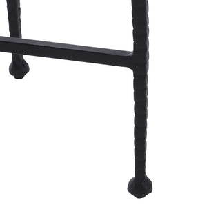 Safavieh Izza Brown Marble Square Side Table with Matte Black Iron Base for Modern Living Rooms ACC3776A