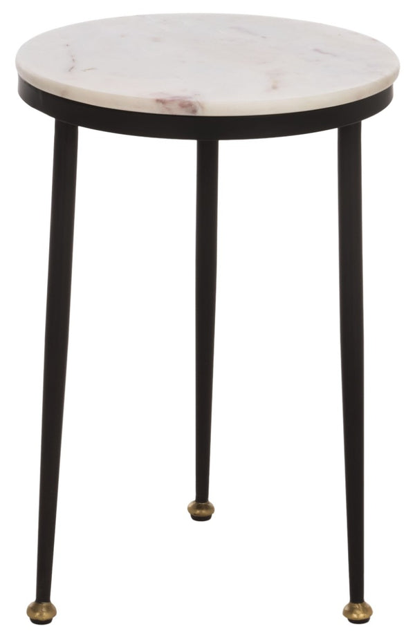 Safavieh Katya Marble Top Iron Frame Accent Table Modern Square Design for Living Spaces ACC3777A