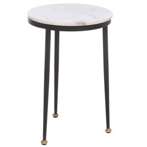 Safavieh Katya Marble Top Iron Frame Accent Table Modern Square Design for Living Spaces ACC3777A
