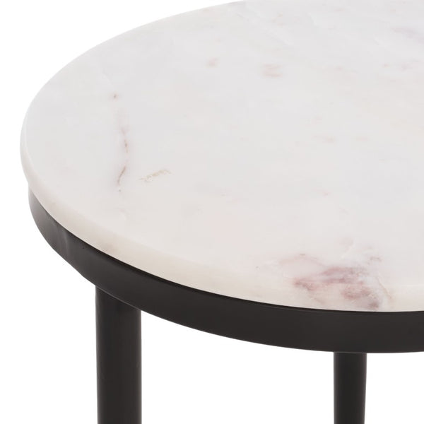 Safavieh Katya Marble Top Iron Frame Accent Table Modern Square Design for Living Spaces ACC3777A