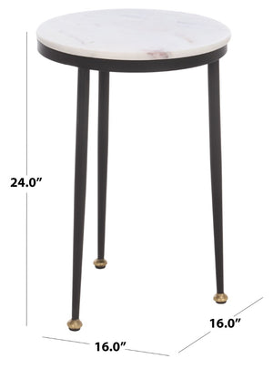 Safavieh Katya Marble Top Iron Frame Accent Table Modern Square Design for Living Spaces ACC3777A