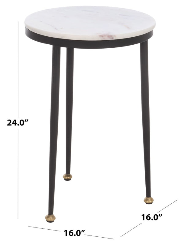 Safavieh Katya Marble Top Iron Frame Accent Table Modern Square Design for Living Spaces ACC3777A