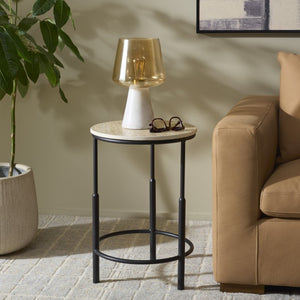 Safavieh Corrine Marble Top Accent Table with Iron Frame for Modern and Transitional Spaces ACC3778A