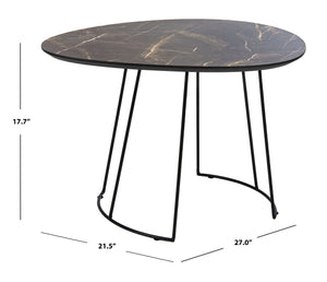 Safavieh Brooks Side Table - Modern Sculptural Accent For Living Rooms, Bedrooms & Lounge Spaces, 27" W Dark Sandstone / Black ACC4200A