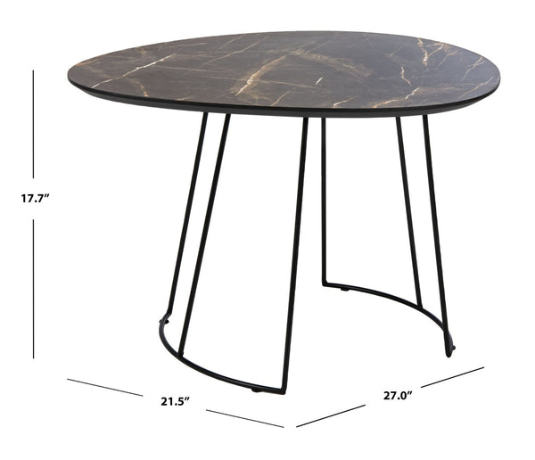 Safavieh Brooks Side Table - Modern Sculptural Accent For Living Rooms, Bedrooms & Lounge Spaces, 27" W Dark Sandstone / Black ACC4200A