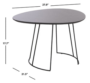 Safavieh Brooks Side Table - Modern Sculptural Accent For Living Rooms, Bedrooms & Lounge Spaces, 27" W Faux Dark Grey Stone/Black ACC4200B