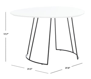 Safavieh Brooks Side Table - Modern Sculptural Accent For Living Rooms, Bedrooms & Lounge Spaces, 27" W White Lacquer/Black ACC4200C