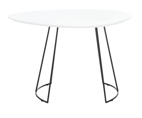 Safavieh Brooks Side Table - Modern Sculptural Accent For Living Rooms, Bedrooms & Lounge Spaces, 27" W White Lacquer/Black ACC4200C