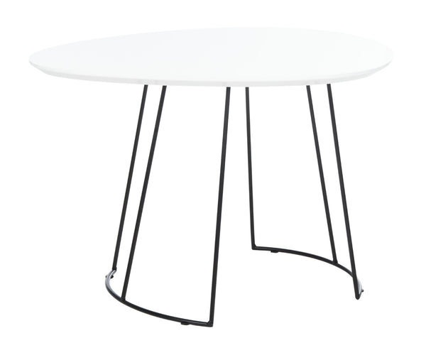 Safavieh Brooks Side Table - Modern Sculptural Accent For Living Rooms, Bedrooms & Lounge Spaces, 27" W White Lacquer/Black ACC4200C