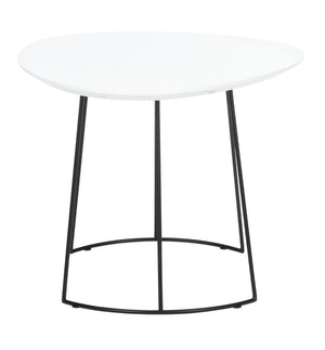 Safavieh Brooks Side Table - Modern Sculptural Accent For Living Rooms, Bedrooms & Lounge Spaces, 27" W White Lacquer/Black ACC4200C
