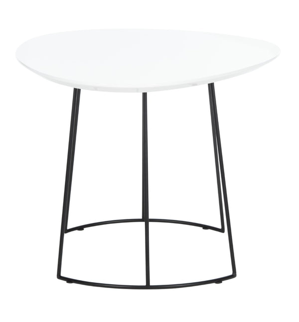Safavieh Brooks Side Table - Modern Sculptural Accent For Living Rooms, Bedrooms & Lounge Spaces, 27" W White Lacquer/Black ACC4200C