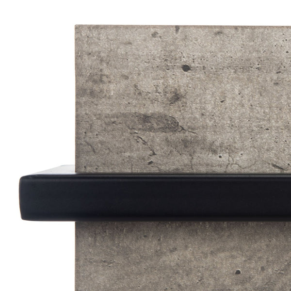 Safavieh Jett Rustic-Industrial Accent Table With Textured Faux Concrete Top & Minimalist Black Iron Legs ACC4201A