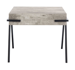 Safavieh Jett Rustic-Industrial Accent Table With Textured Faux Concrete Top & Minimalist Black Iron Legs ACC4201A