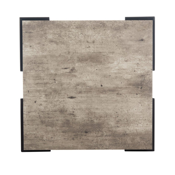 Safavieh Jett Rustic-Industrial Accent Table With Textured Faux Concrete Top & Minimalist Black Iron Legs ACC4201A