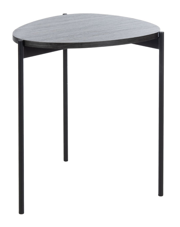 Safavieh Sven Side Table - Scandinavian Minimalist Design With Dark Grey Oak Top & Black Iron Legs For Style ACC4203A