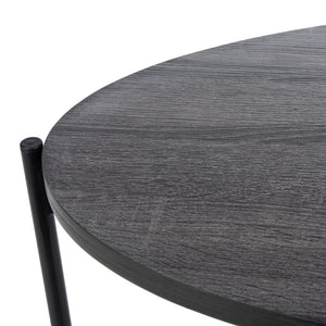 Safavieh Sven Side Table - Scandinavian Minimalist Design With Dark Grey Oak Top & Black Iron Legs For Style ACC4203A