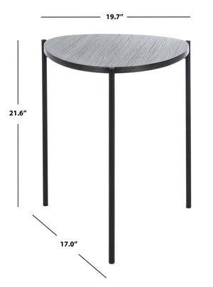 Safavieh Sven Side Table - Scandinavian Minimalist Design With Dark Grey Oak Top & Black Iron Legs For Style ACC4203A