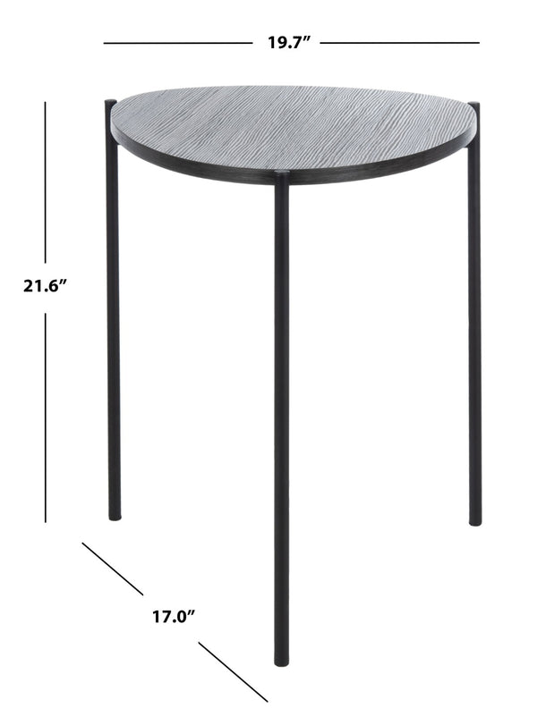 Safavieh Sven Side Table - Scandinavian Minimalist Design With Dark Grey Oak Top & Black Iron Legs For Style ACC4203A