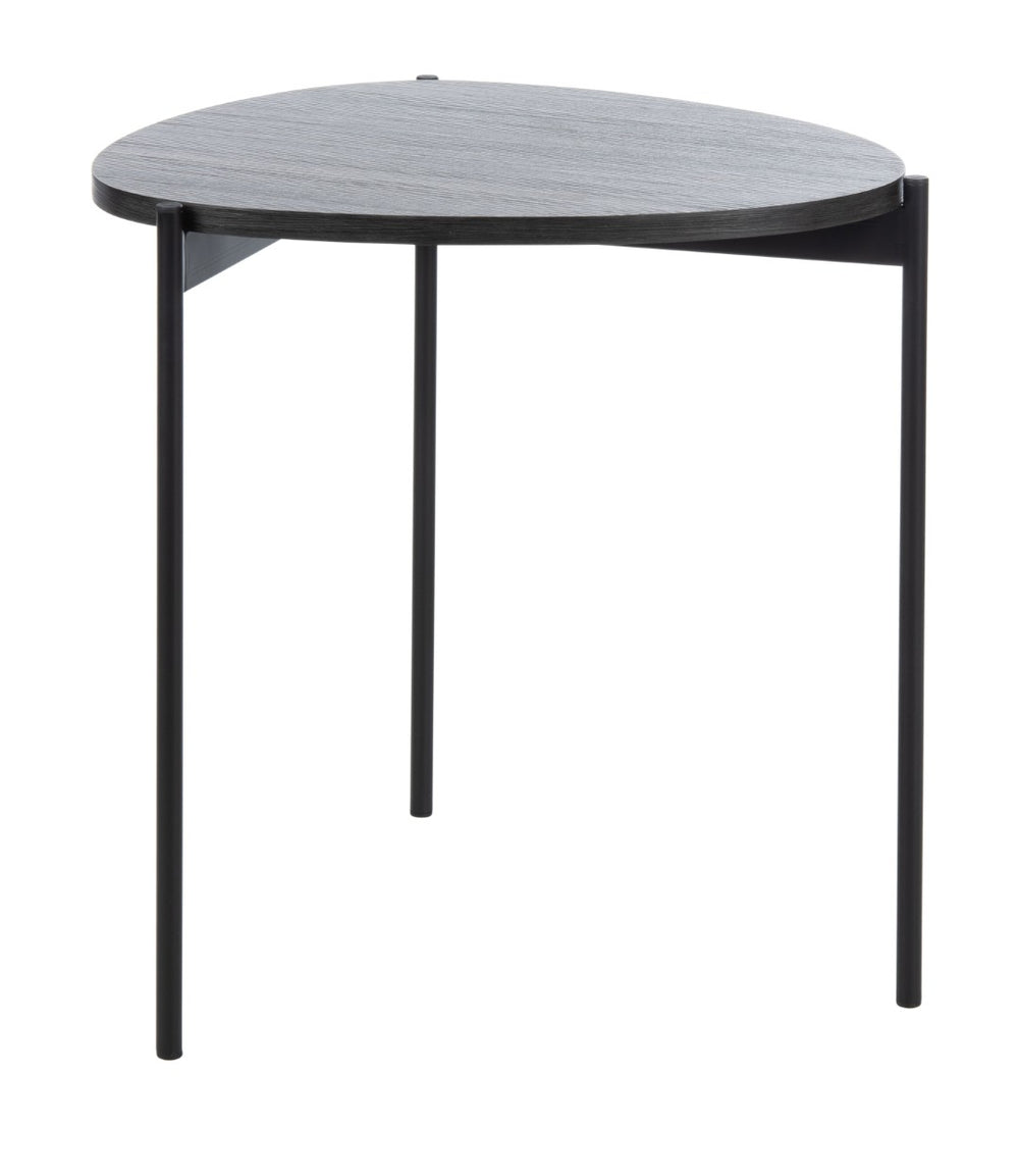 Safavieh Sven Side Table - Scandinavian Minimalist Design With Dark Grey Oak Top & Black Iron Legs For Style ACC4203A