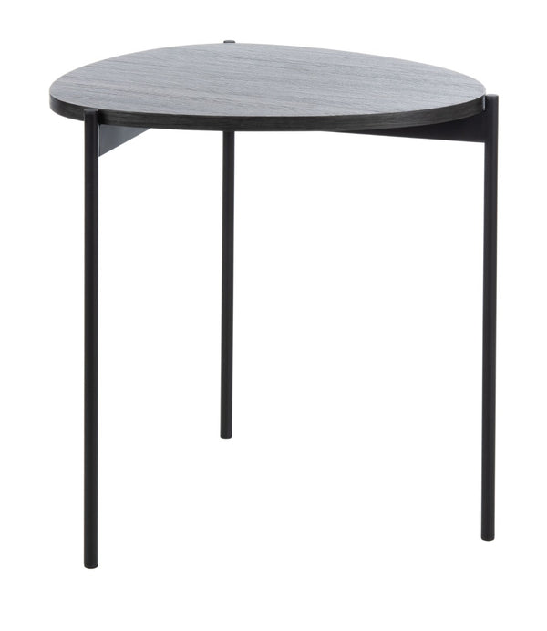 Safavieh Sven Side Table - Scandinavian Minimalist Design With Dark Grey Oak Top & Black Iron Legs For Style ACC4203A