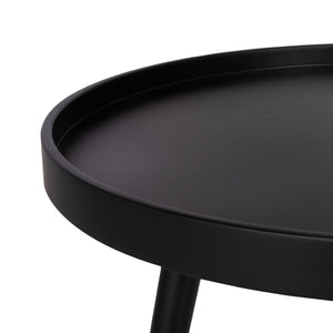 Safavieh Fritz Modern Round Tray Top Side Table - Sleek Matte Black Accent For Versatile Living Spaces ACC4204A