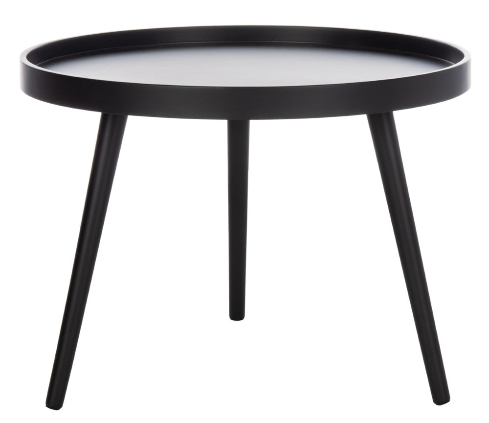 Safavieh Fritz Modern Round Tray Top Side Table - Sleek Matte Black Accent For Versatile Living Spaces ACC4204A