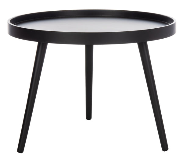 Safavieh Fritz Modern Round Tray Top Side Table - Sleek Matte Black Accent For Versatile Living Spaces ACC4204A