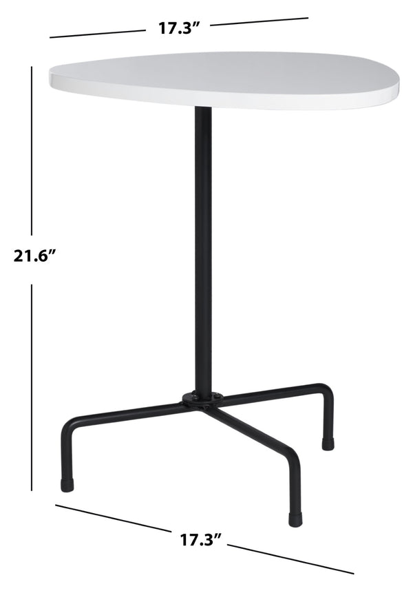 Safavieh Berlin Tripod Side Table - Mid-Century Modern Bauhaus Design For Stylish Living Rooms & Bedrooms White Lacquer/Black ACC4207A