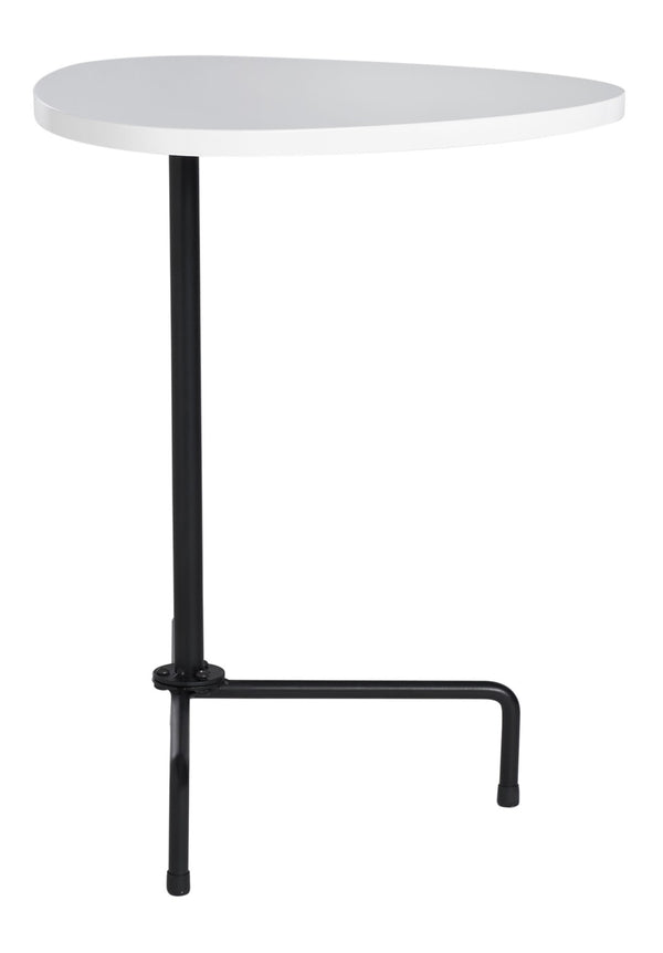 Safavieh Berlin Tripod Side Table - Mid-Century Modern Bauhaus Design For Stylish Living Rooms & Bedrooms White Lacquer/Black ACC4207A