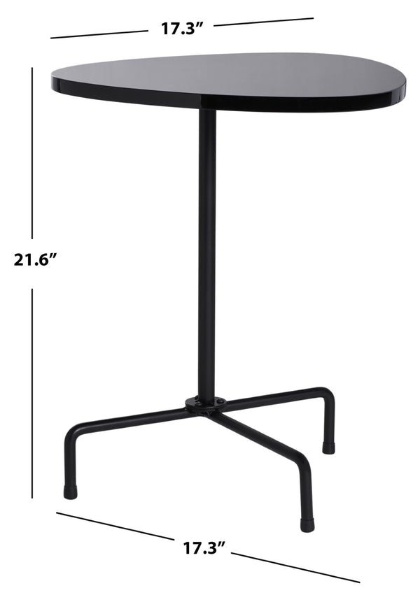 Safavieh Berlin Tripod Side Table - Mid-Century Modern Bauhaus Design For Stylish Living Rooms & Bedrooms Black Lacquer/Black ACC4207B