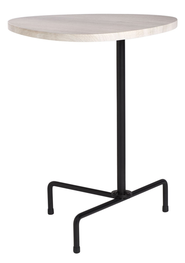 Safavieh Berlin Tripod Side Table - Mid-Century Modern Bauhaus Design For Stylish Living Rooms & Bedrooms Light Grey Oak/Black ACC4207C