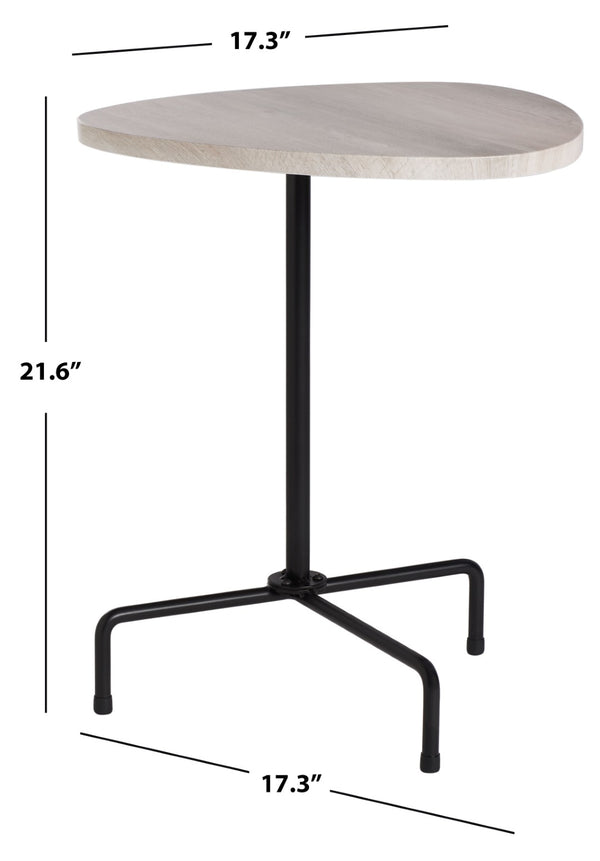 Safavieh Berlin Tripod Side Table - Mid-Century Modern Bauhaus Design For Stylish Living Rooms & Bedrooms Light Grey Oak/Black ACC4207C